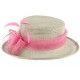 Chapeau Cérémonie Amendier Gris et Fuschia ANCIENNES COLLECTIONS divers