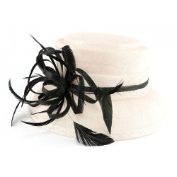 Chapeau mariage blanc et noir Atty ANCIENNES COLLECTIONS divers