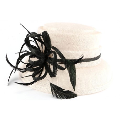 Chapeau mariage blanc et noir Atty ANCIENNES COLLECTIONS divers