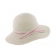 Chapeau de paille femme gris et rose Herman ANCIENNES COLLECTIONS divers