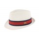 Chapeau de paille blanc et rouge Gio Herman ANCIENNES COLLECTIONS divers