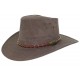 Chapeau cuir marron foncé Wallace Jacaru ANCIENNES COLLECTIONS divers