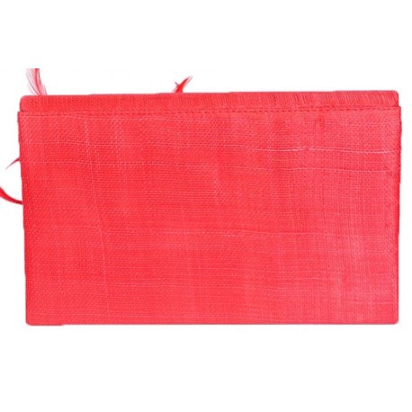 Pochette Cérémonie Falbala Sisal rouge avec fleur rouge ANCIENNES COLLECTIONS divers