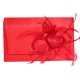 Pochette Cérémonie Falbala Sisal rouge avec fleur rouge ANCIENNES COLLECTIONS divers