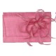 Pochette Mariage Falbala Sisal rose avec fleur rose ANCIENNES COLLECTIONS divers