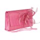 Pochette Mariage Falbala Sisal rose avec fleur rose ANCIENNES COLLECTIONS divers