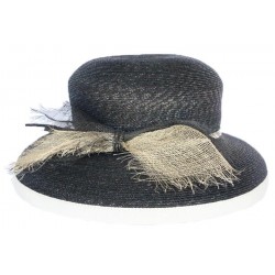 Chapeau cérémonie Lena en mottled marine et beige ANCIENNES COLLECTIONS divers