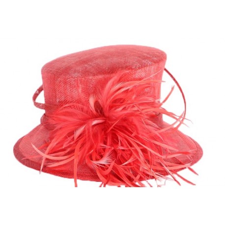 Chapeau cérémonie Cersai en sisal rouge ANCIENNES COLLECTIONS divers