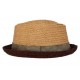 Chapeau de paille Pork pie naturel et marron ANCIENNES COLLECTIONS divers