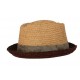 Chapeau de paille Pork pie naturel et marron ANCIENNES COLLECTIONS divers