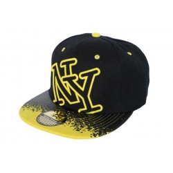 Snapback NY Noire jaune façon tag ANCIENNES COLLECTIONS divers