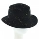 Chapeau Fedora Noir Tagué Or Valferet création Céline Robert ANCIENNES COLLECTIONS divers