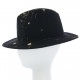 Chapeau Fedora Noir Tagué Or Valferet création Céline Robert ANCIENNES COLLECTIONS divers