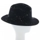 Chapeau Fedora Noir Tagué Or Valferet création Céline Robert ANCIENNES COLLECTIONS divers