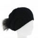 Bonnet Noir à Pompon Renard Ely création Céline Robert ANCIENNES COLLECTIONS divers