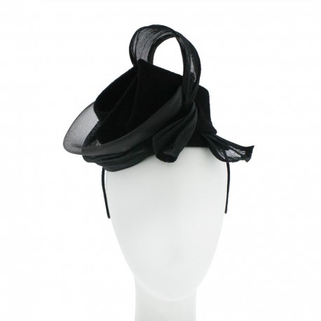 Bandeau En Velours Noir Avec Fleurs Et Plumes - Bibi élégant Pour Femme | Pour Mariage, Thé, Cocktail, église, Occasions Spéciales