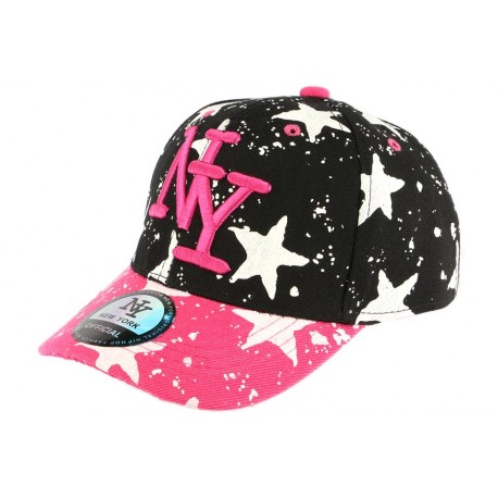 casquette baseball enfant rose et noir Etoile 7 a 12 ans ANCIENNES COLLECTIONS divers