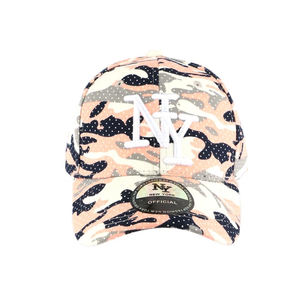 Casquette Hip Hop Honour Kyska - Camouflage Rose Fluo & Gris - Taille 7 à 12 Ans - Streetwear Enfant