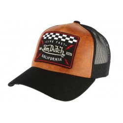 Casquette Filet Von Dutch Cuir Marron GRL ANCIENNES COLLECTIONS divers