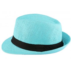 Chapeau Paille Enfant Bleu Ciel Mylko 6 a 11 ans Chapeau Enfant Nyls Création