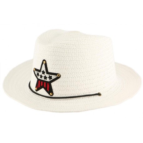 Chapeau enfant Blanc Wayne 5 a 10 ans Chapeau Enfant Nyls Création