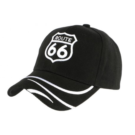 Casquette Baseball Route 66 Noire et blanche CASQUETTES divers