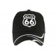 Casquette Baseball Route 66 Noire et blanche CASQUETTES divers