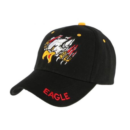 Casquette baseball Noire Aigle CASQUETTES Nyls Création