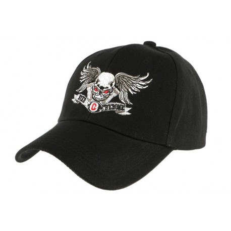 Casquette Biker noir Be Bone avec Crane CASQUETTES Nyls Création