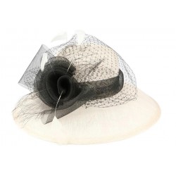 Chapeau mariage écru et noir Fresno en paille sisal ANCIENNES COLLECTIONS divers