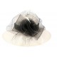 Chapeau mariage écru et noir Fresno en paille sisal ANCIENNES COLLECTIONS divers