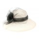 Chapeau mariage écru et noir Fresno en paille sisal ANCIENNES COLLECTIONS divers