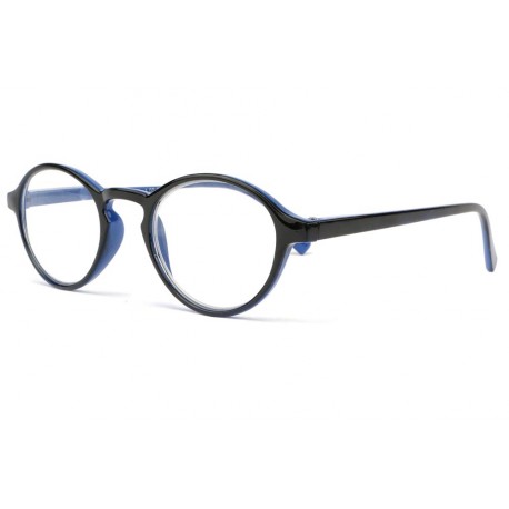 Lunette lecture ronde bleu et noir Lyka Lunettes Loupes Proloupe