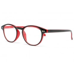 Lunette lecture ronde rouge et noir Lyka Lunettes Loupes Proloupe