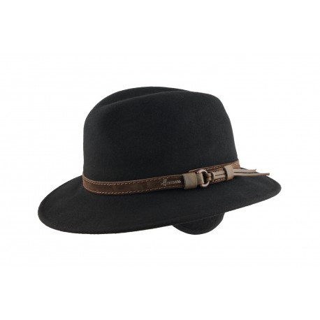 Chapeau feutre Noir Mac Gofer Herman ANCIENNES COLLECTIONS divers