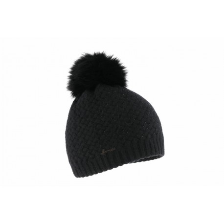 Bonnet pompon Noir Angora Dolce Louise ANCIENNES COLLECTIONS divers