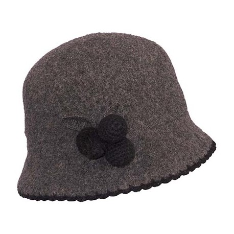 Chapeau Laine Herman Headwear Lady Laly Anthracite ANCIENNES COLLECTIONS divers