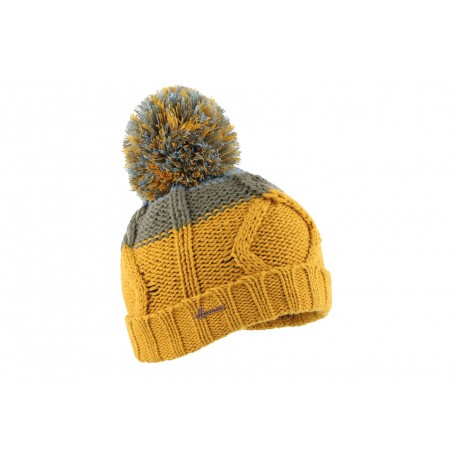 Bonnet pompon jaune enfant Mutin Herman ANCIENNES COLLECTIONS divers