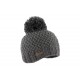 Bonnet pompon gris en laine Sylin Herman ANCIENNES COLLECTIONS divers