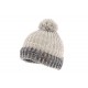 Bonnet pompon gris et beige Solin Herman ANCIENNES COLLECTIONS divers