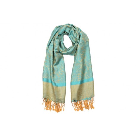 Echarpe Pashmina turquoise et orange Delhi ANCIENNES COLLECTIONS divers