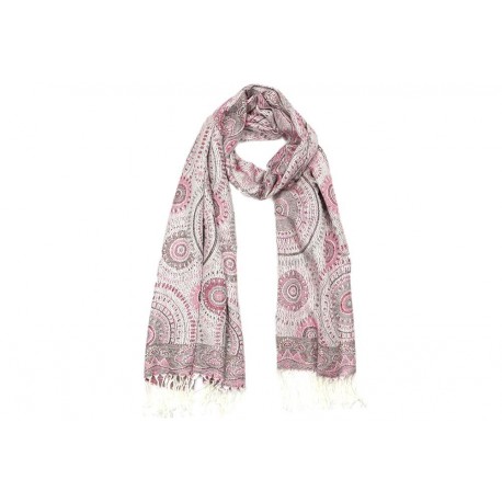 Echarpe Pashmina Rose et Gris Bombay Echarpe Léon montane