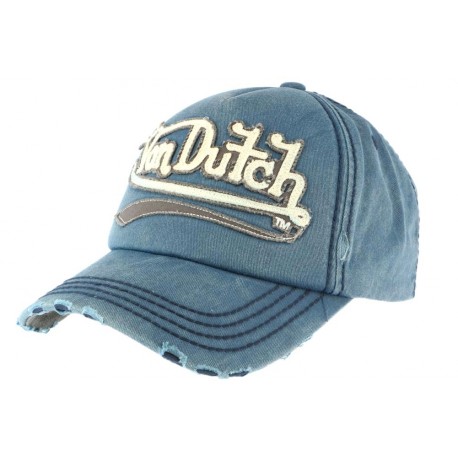 Casquette Von Dutch Bleue Signa, casquette americaine homme livré 48h!