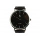 Montre Bracelet Cuir Noir cadran Argent Nelson ANCIENNES COLLECTIONS divers