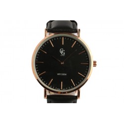 Montre Bracelet Cuir Noir cadran dore Nelson ANCIENNES COLLECTIONS divers