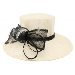 Chapeau Mariage Ivoire et Noir Melyo Leon Montane Chapeau cérémonie Léon montane