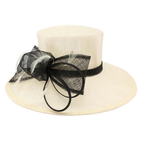 Chapeau Mariage Ivoire et Noir Melyo Leon Montane Chapeau cérémonie Léon montane