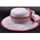 Chapeau mariée Ludivine en sisal blanchi et rouge bordeaux ANCIENNES COLLECTIONS divers