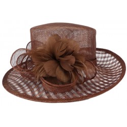 Chapeau Mariage Marron Pretty Leon Montane Chapeau cérémonie Léon montane