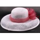 Chapeau mariée Emilie en sisal blanc et bordeaux ANCIENNES COLLECTIONS divers